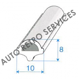 WINDSHIELD AND REAR WINDOW WEATHERSTRIP PLASTIC CHROMED KEY SOD BY METER 