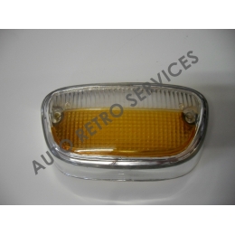 FRONT LENS CHROMED ORANGE / WHITE - PEUGEOT 404