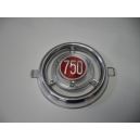 PLASTIC FRONT EMBLEM CHROMED FIAT 750