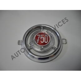 PLASTIC FRONT EMBLEM CHROMED FIAT 750