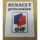 AUTOCOLLANT RENAULT - RENAULT PRECONISE ELF