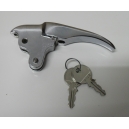 CHROME REAR HOOD HANDLE WITH KEYS - RENAULT 4CV - DAUPHINE - ONDINE