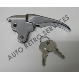 CHROME REAR HOOD HANDLE WITH KEYS - RENAULT 4CV - DAUPHINE - ONDINE